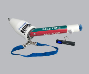 Bed rail measurement device.